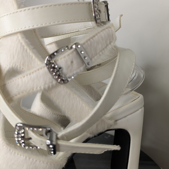 Poster Girl Mule Strappy Square Toe Heels Size 6 - Picture 8 of 17